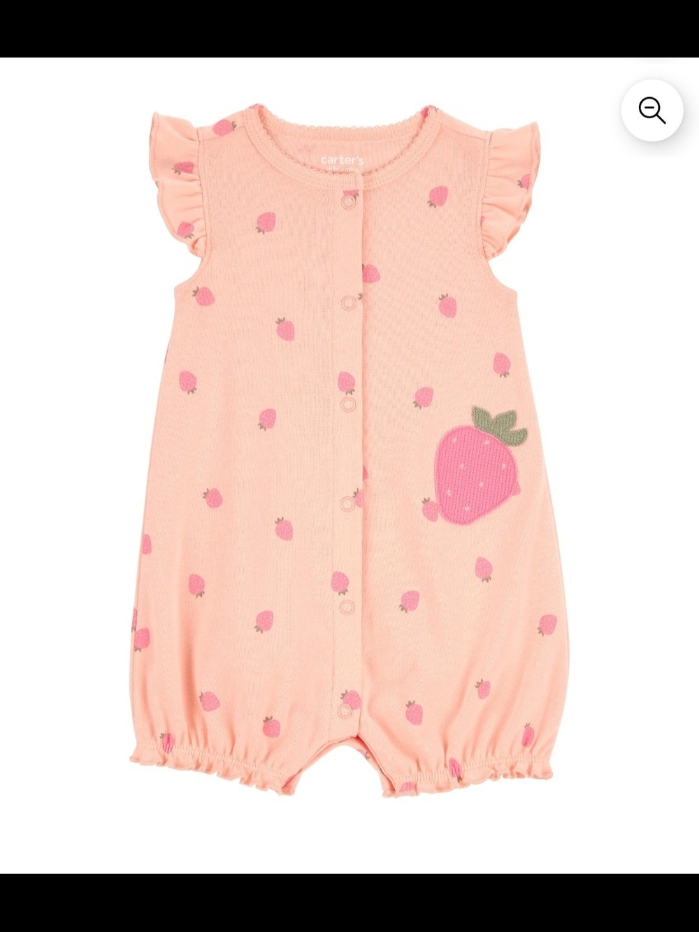 NWT Carter’s Baby Girl Strawberry Romper Pink Ruffle Multi sizes avail 0-3M 3-6M